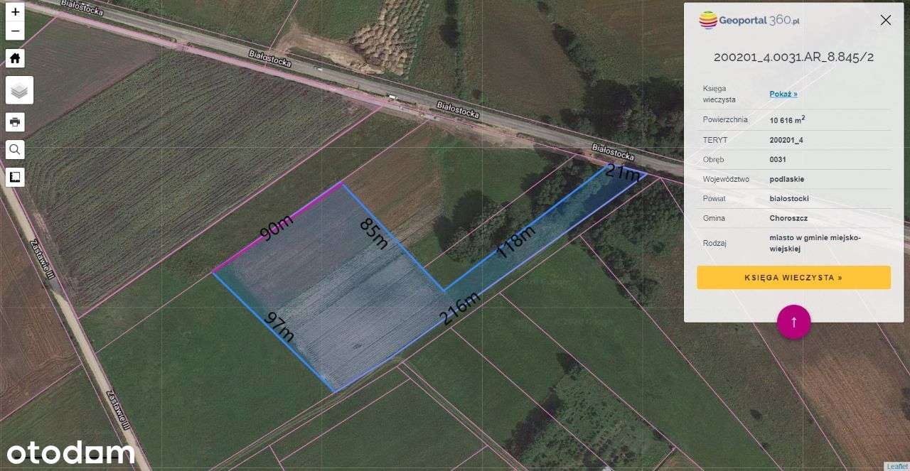 Choroszcz ul.Białostocka, Działka budowlana 1ha - Pełny obrazek: 1/2