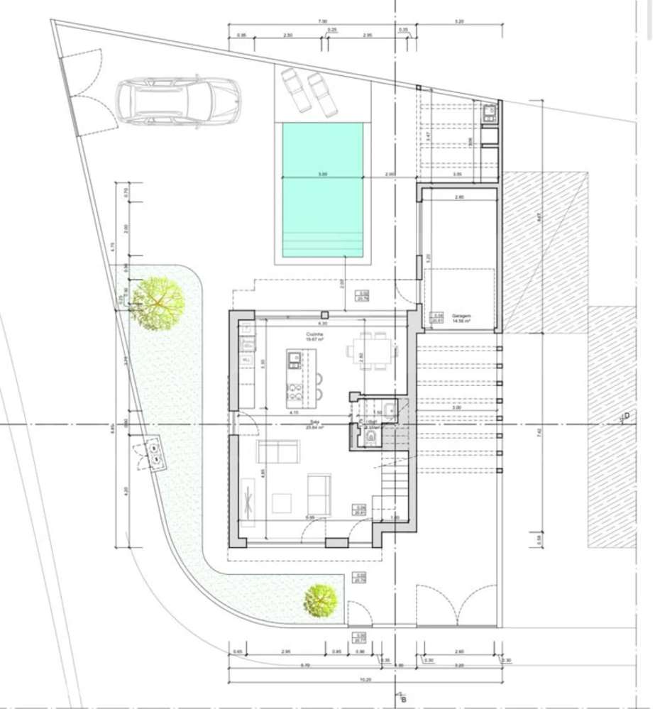 Excelente lote com projeto aprovado para moradia T3 com garagem e p... - Grande imagem: 2/6