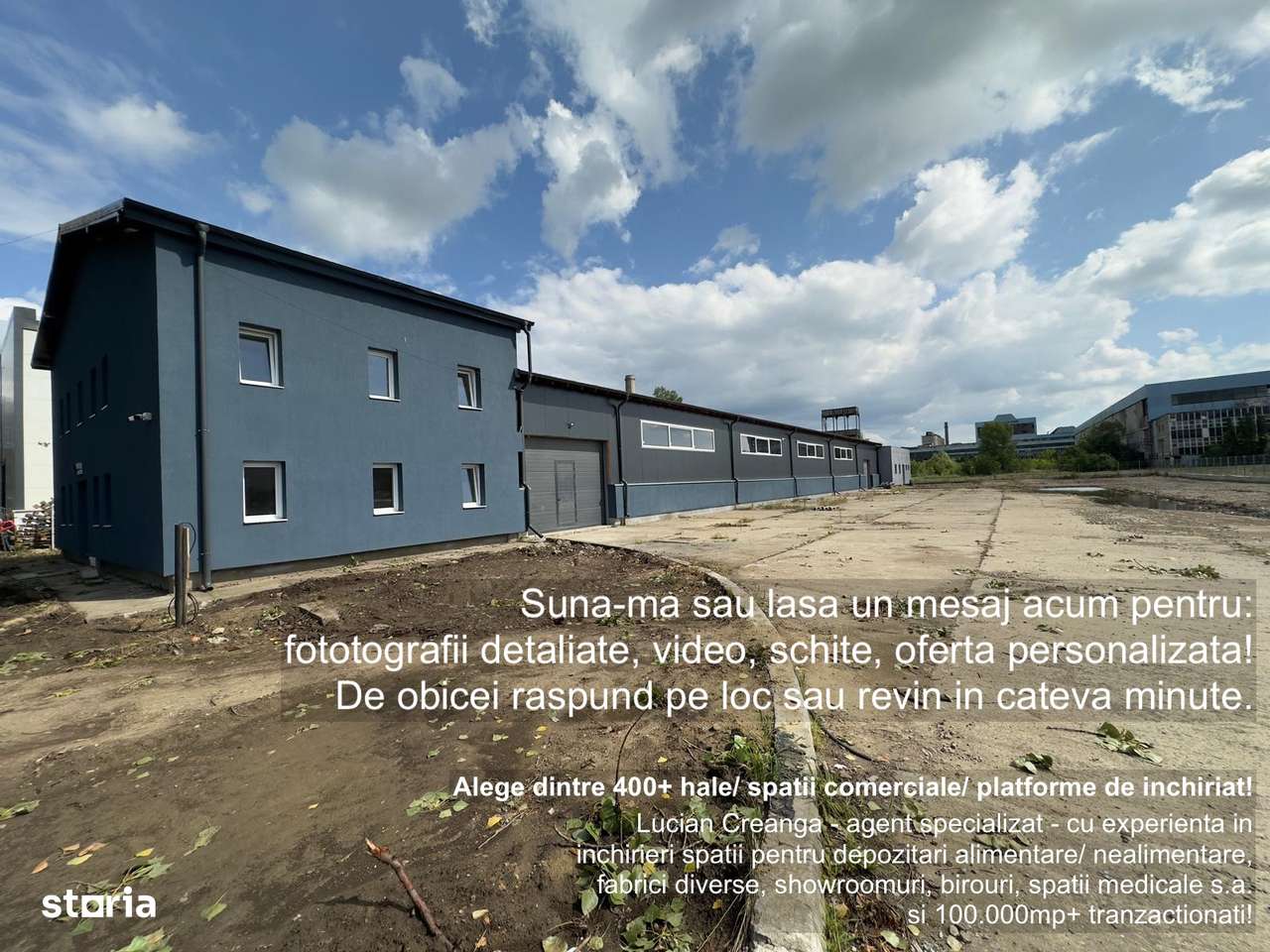 Hala, spatii de la 300mp la 500mp, platforma betonata, zona vamii Iasi - Imagine principală: 1/6