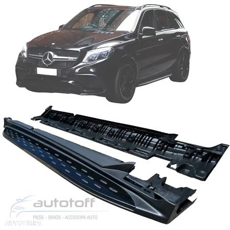 Praguri laterale Mercedes ML GLE W166 (11-18) din aluminiu Black Design - 1