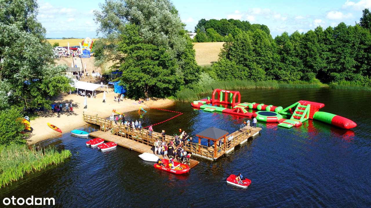 DZIAŁKA nad jeziorem przy plaży z mediami i MPZP-7