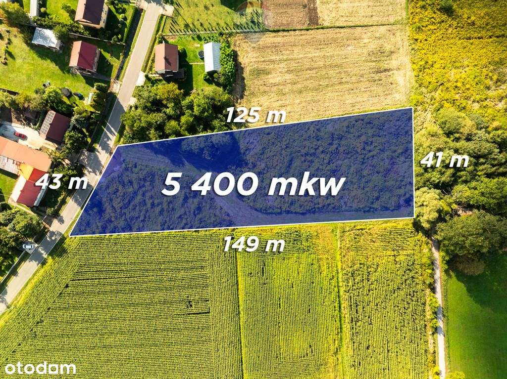 Płaska, prostokątna działka 33 km do Krakowa-0