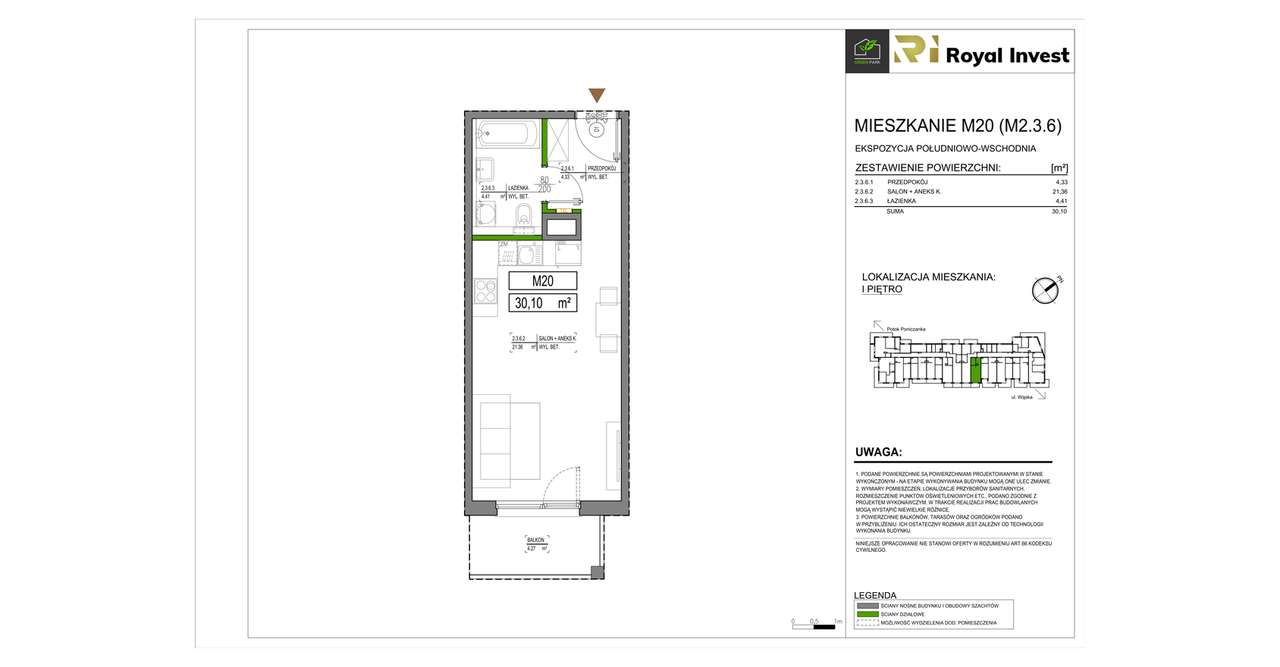 Green Park  | mieszkanie 1-pok. | B20 - Pełny obrazek: 2/7