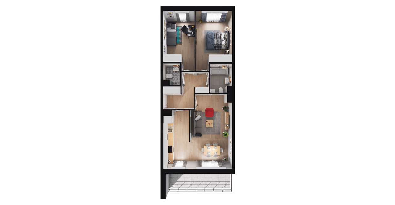 3-pokojowe mieszkanie 66m2 + taras Bez Prowizji - Pełny obrazek: 2/8