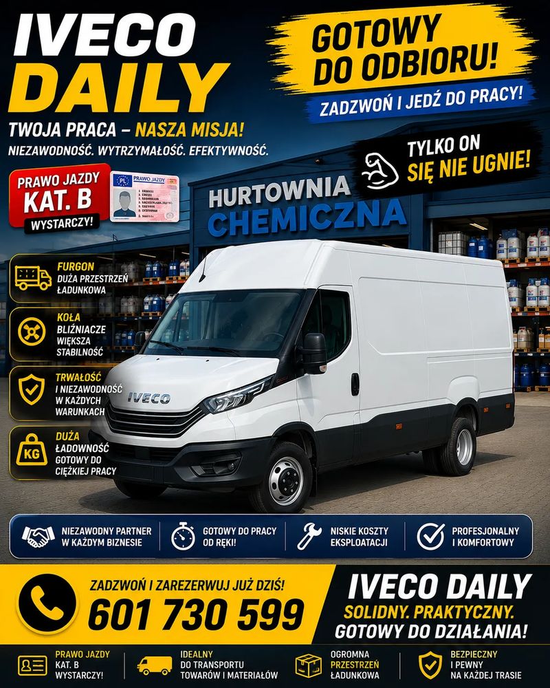 Iveco Daily Furgon na bliźniaku. Poekspozycyjne.
