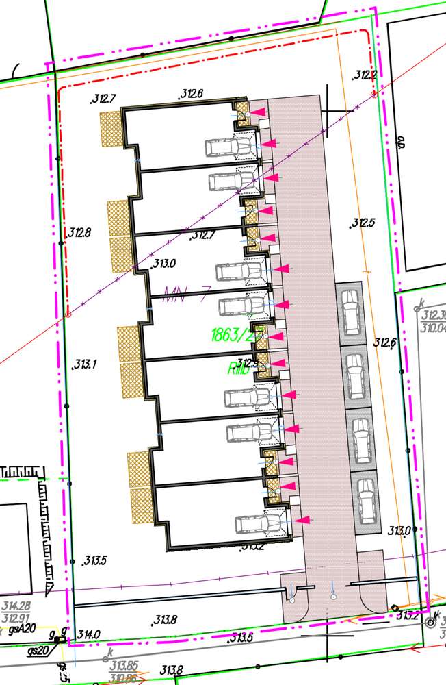 PUM 700m2 Działka budowlana z MPZP pod 7 szeregów z garażami bliźniaki - Pełny obrazek: 4/7