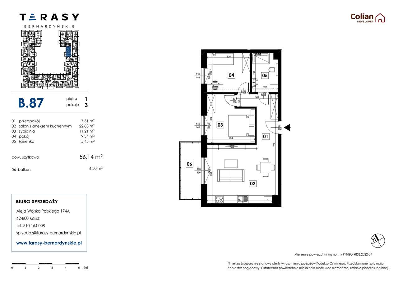 3-pokojowe mieszkanie 56m2 + balkon - Pełny obrazek: 2/9