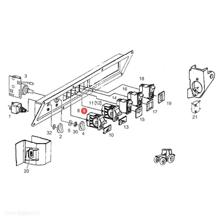 Przełącznik lamp roboczych Fendt ACP0482240 Oryginał - 4