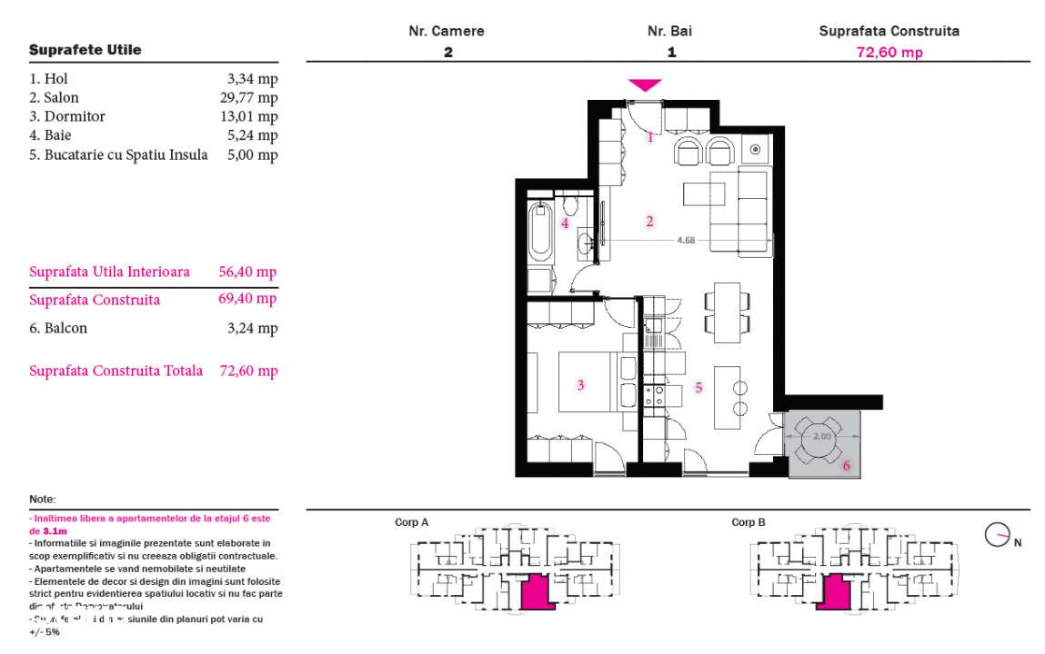 Apartament cu 2 camere in proiect nou Pipera - Imagine principală: 4/4