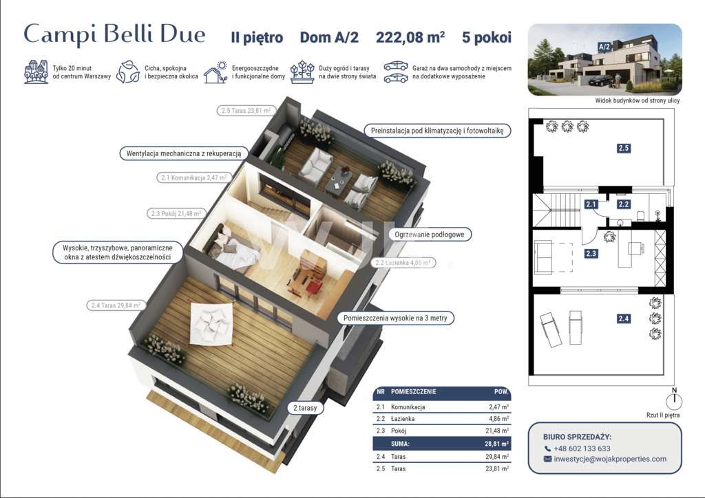 222m2, działka 358m2, 5 pokoi, Ursynów, Deweloper-5