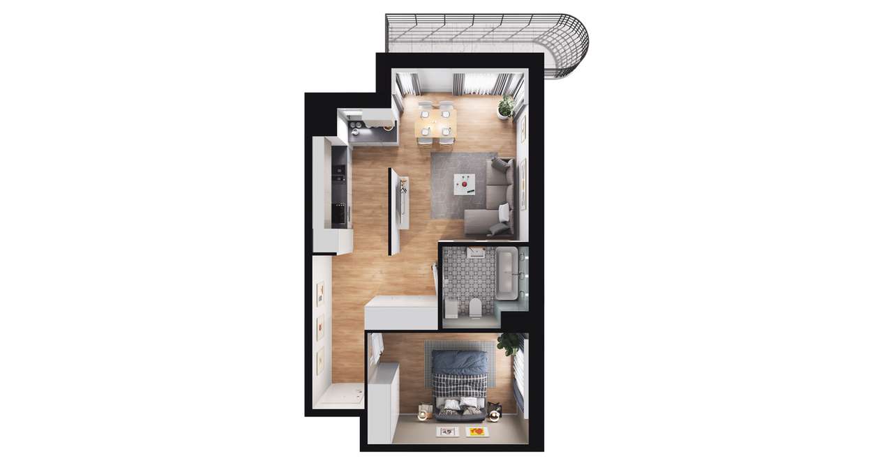 Apartment in Zamienie - View 3