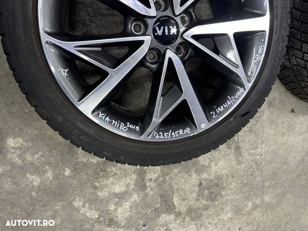 Set jante aliaj KIA NIRO an 2019 cu cauciucuri 225/45R18 ,2 de iarna si 2 de vara si senzori presiune - 6