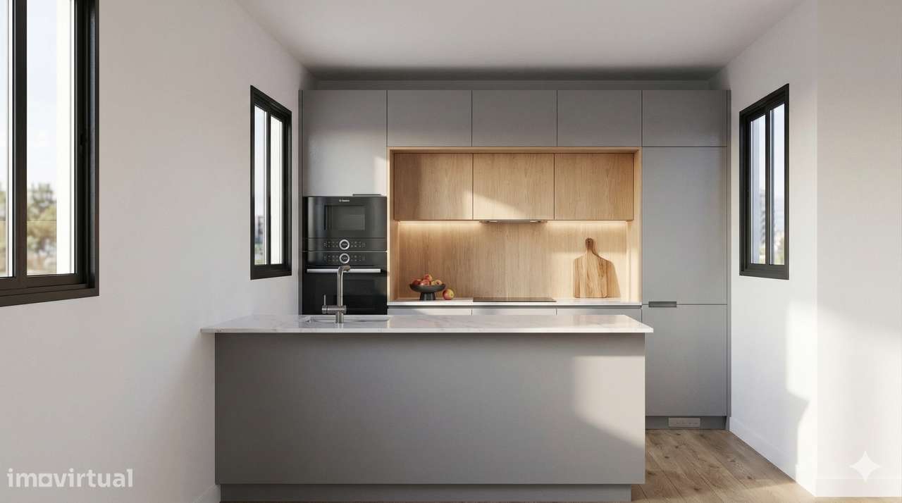 T2 com Mezanino (Suíte) e 2 Lugares de Estacionamento – Valbom - Grande imagem: 2/9