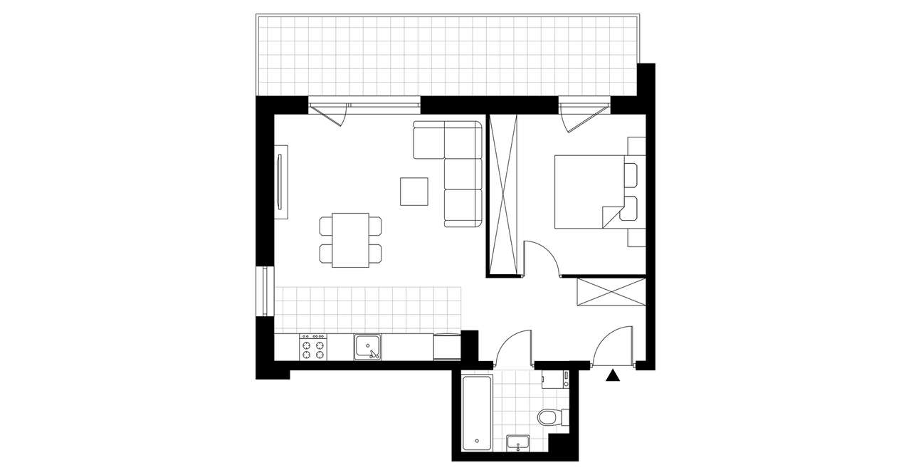 2-pokojowe mieszkanie 48m2 + balkon - Pełny obrazek: 3/8