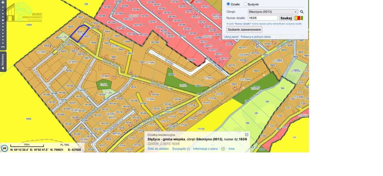 Działka budowlana w Sikorzynie z mediami i Mpzp-14