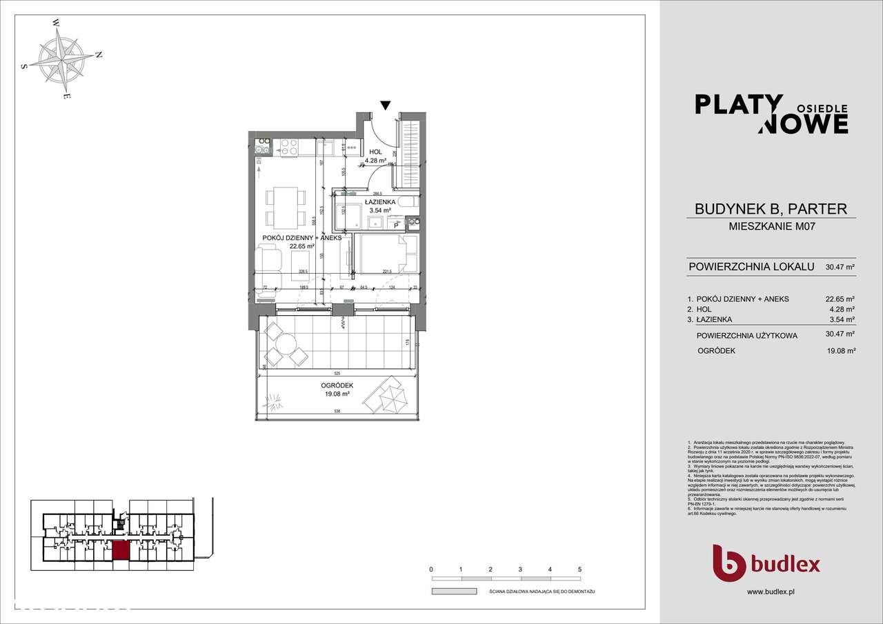 1-pokojowe mieszkanie 30m2 + ogródek Bezpośrednio - Pełny obrazek: 2/7