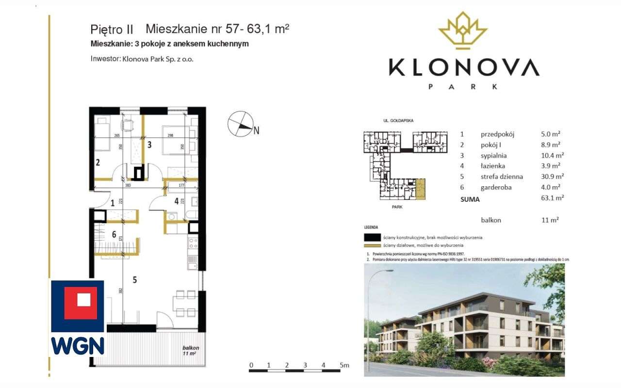 Apartament Klonova Park | taras z widokiem na Park - Pełny obrazek: 4/17