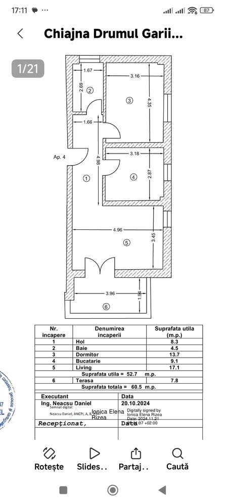 FARA COMISIOANE GARSONIERA eleganta mare 60mp incalzire pardoseala - Imagine principală: 1/1