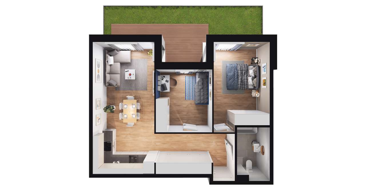 3-pokojowe mieszkanie 63m2 + ogródek Bez Prowizji - Pełny obrazek: 3/9