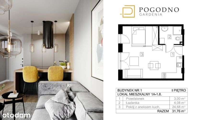 Gardenia Pogodno | Mieszkanie 1-pokojowe - Pełny obrazek: 2/7