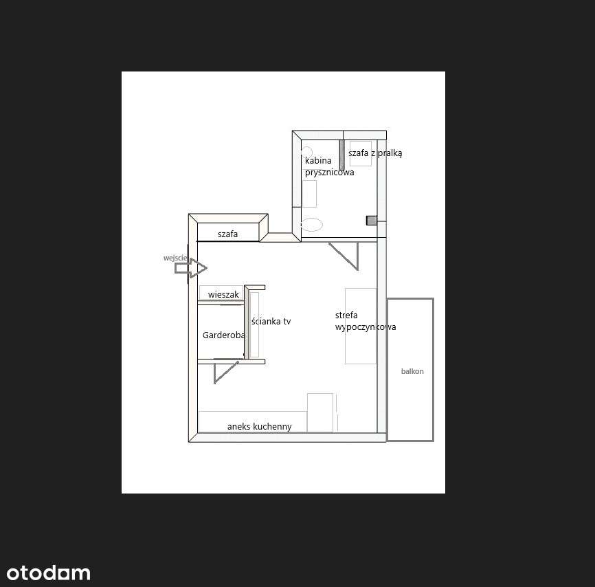 Stare Miasto. Kawalerka z dużym balkonem. Wykończona pod klucz. - Pełny obrazek: 3/8