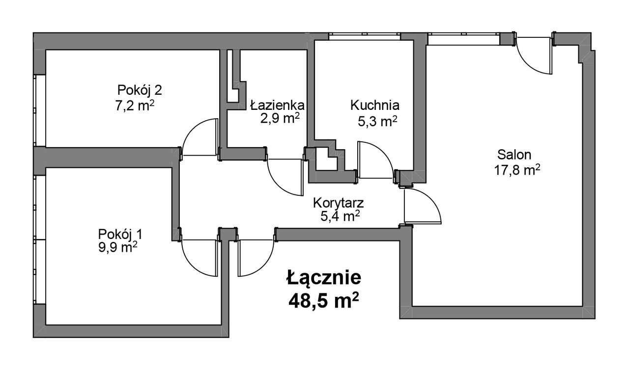 3 pokoje | 48,5 m² | balkon | piwnica | po remoncie | Bielany | metro - Pełny obrazek: 2/13