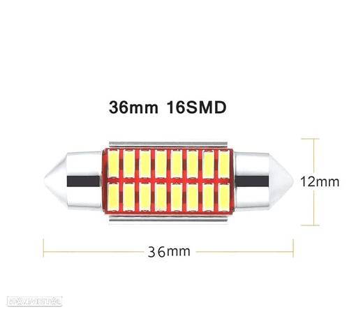 LAMPADA LED 5W C10W SUPER BRILHANTE 4014 SMD CANBUS 36MM - 1