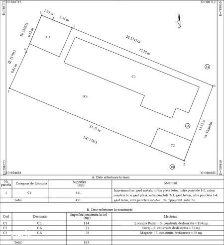 Constanta,Coiciu casa 4 camere,teren 411 mp