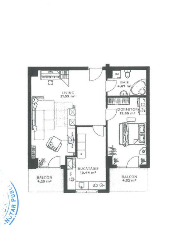 Apartament in consturctie noua cu CF, 56 m2, etaj intermediar, parcare-6