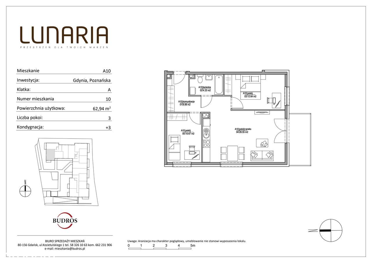 3-pokojowe mieszkanie 62m2 + balkon - Pełny obrazek: 2/9