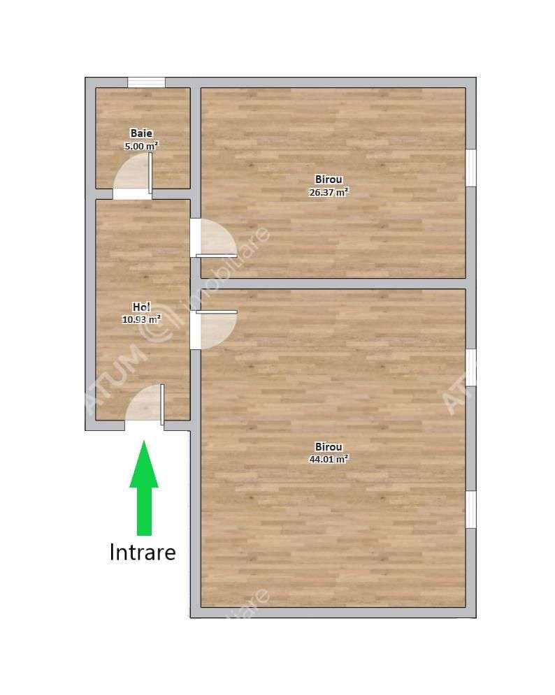 Spatiu de birouri decomandat 2 camere in zona centrala din Sibiu - Imagine principală: 3/7