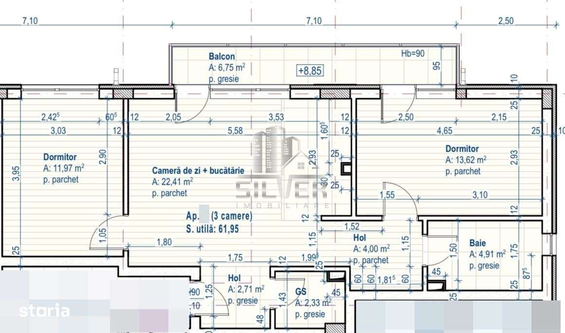 Apartament cu 3 camere/62mp/zona linistita. - Imagine principală: 3/9