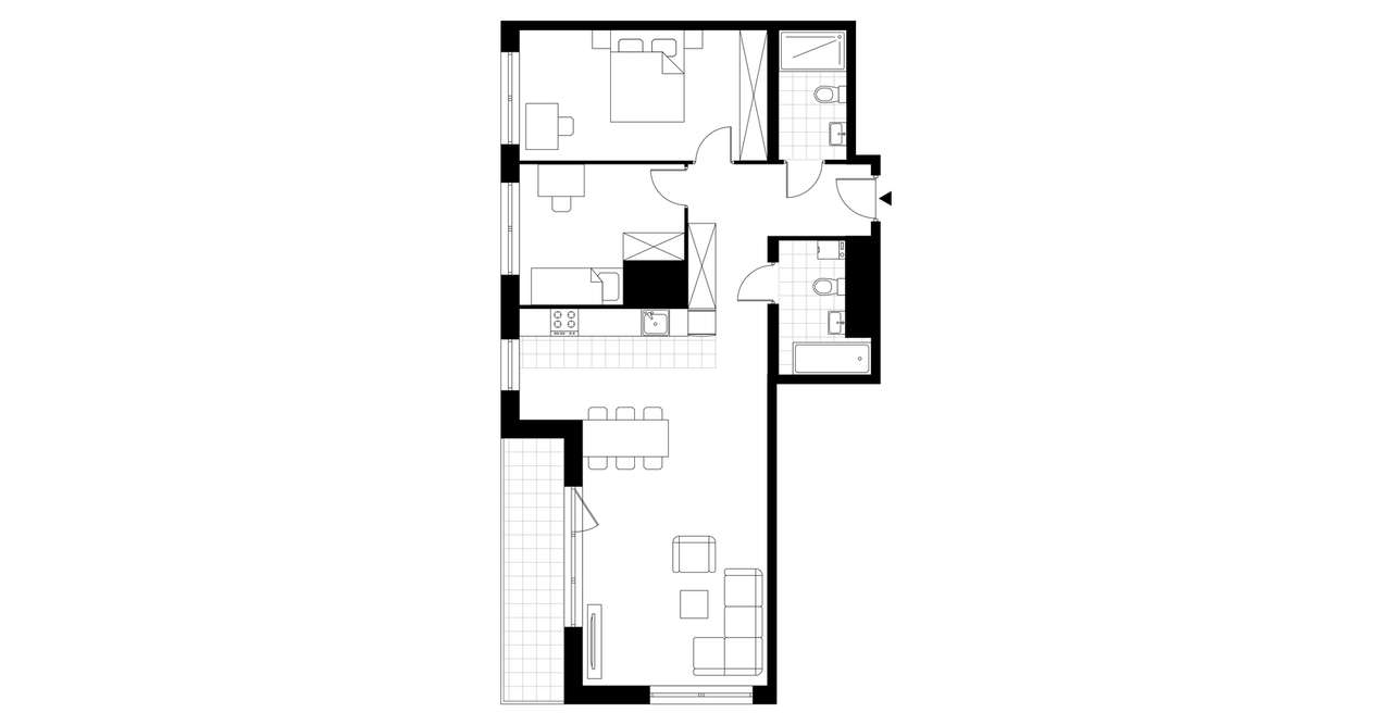 3-pokojowe mieszkanie 76m2 + loggia - Pełny obrazek: 3/8