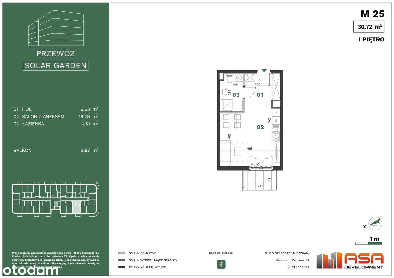 1-pokojowe mieszkanie 30m2 + balkon Bezpośrednio - Pełny obrazek: 2/9