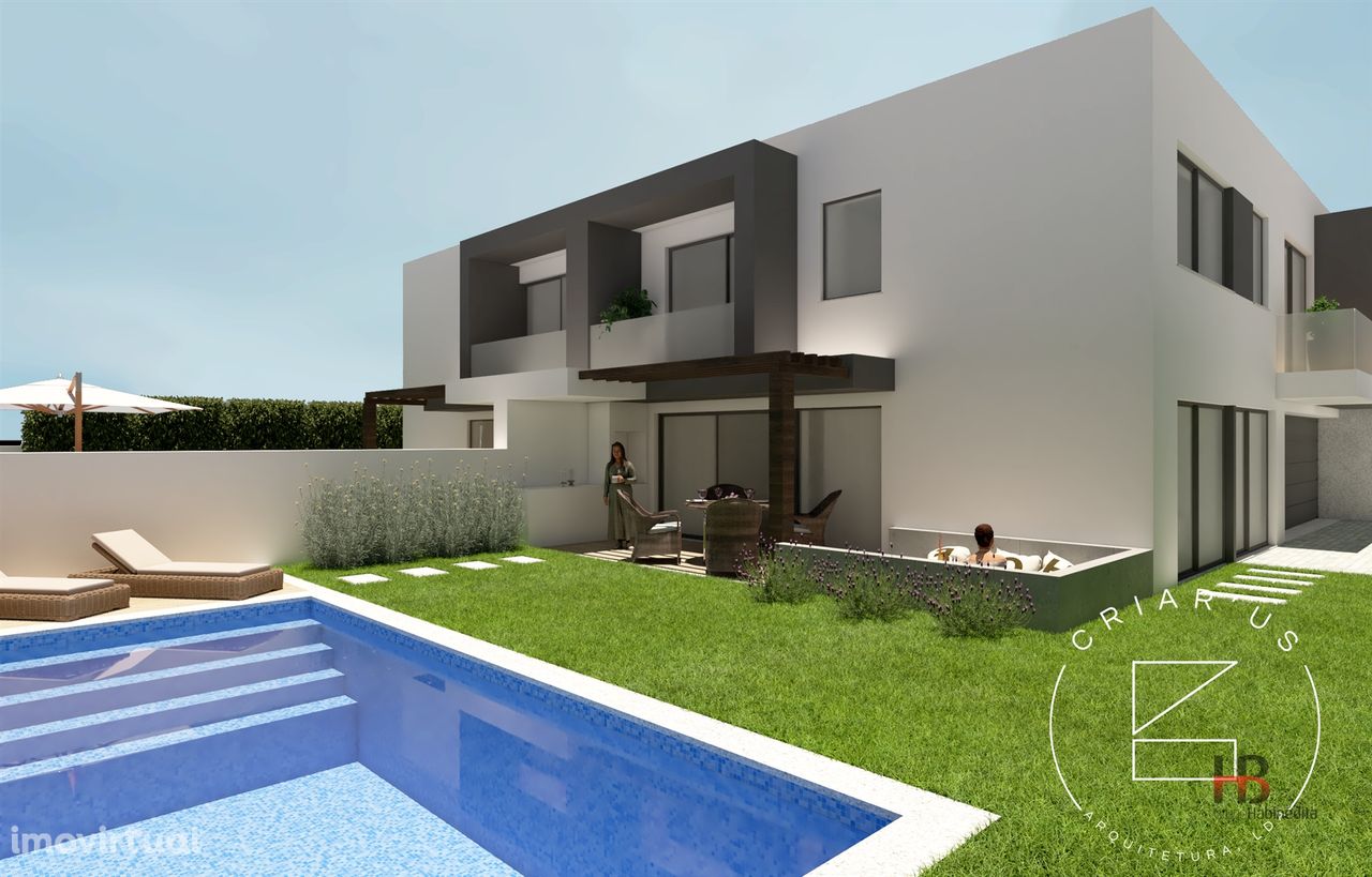 Moradia com lounge exterior e piscina