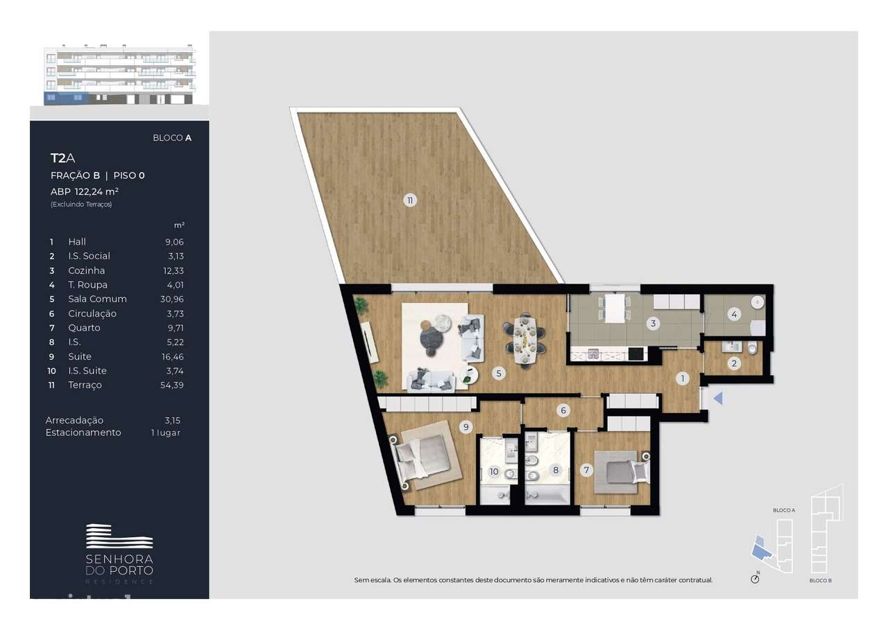 T2 com Terraço 54m2 Prelada | T2 Ramalde | T2 Monte Burgos - Grande imagem: 5/5