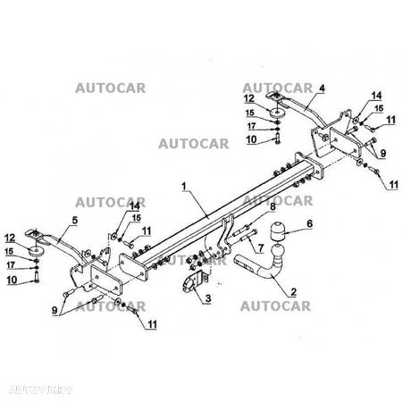 Carlig de remorcare pentru Fiat DOBLO - sistem semidemontabil -cu suruburi - din 2009 - 6