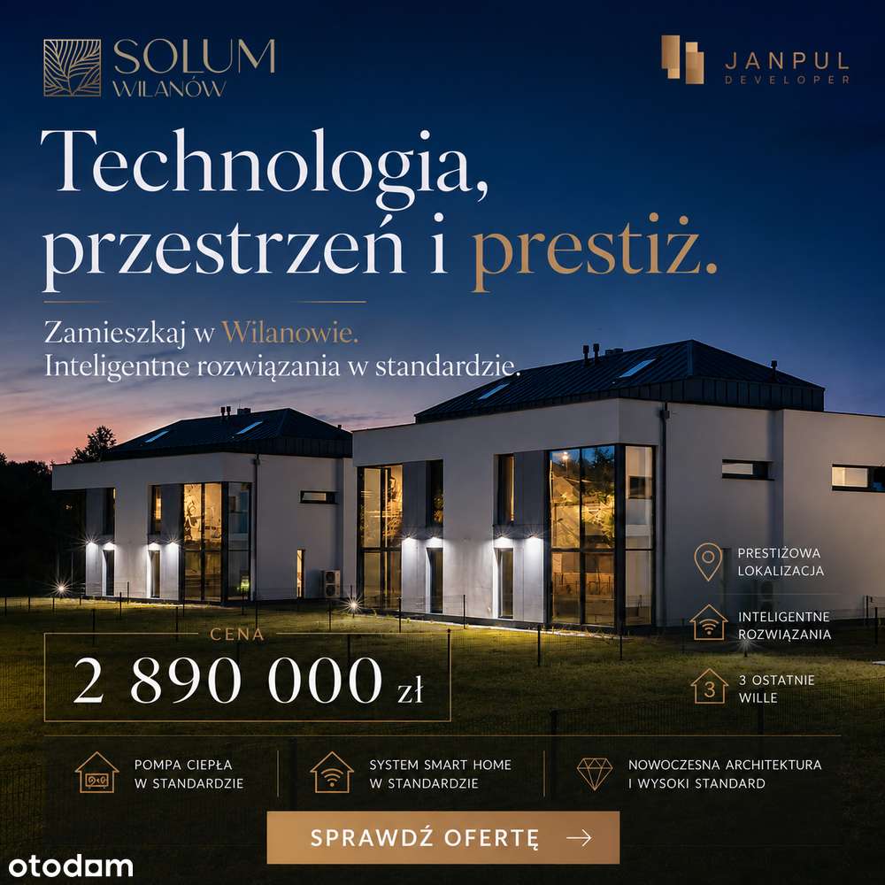 Solum Wilanów | Luxury Villa, 600 m² Plot & 6 m High Living Room