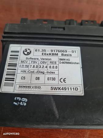 Modul Confort Bmw Seria 5 E60 E61 Cod 9176069 An 2004-2005-2006-2007-2008-2009 - Dezmembrari Arad - 5