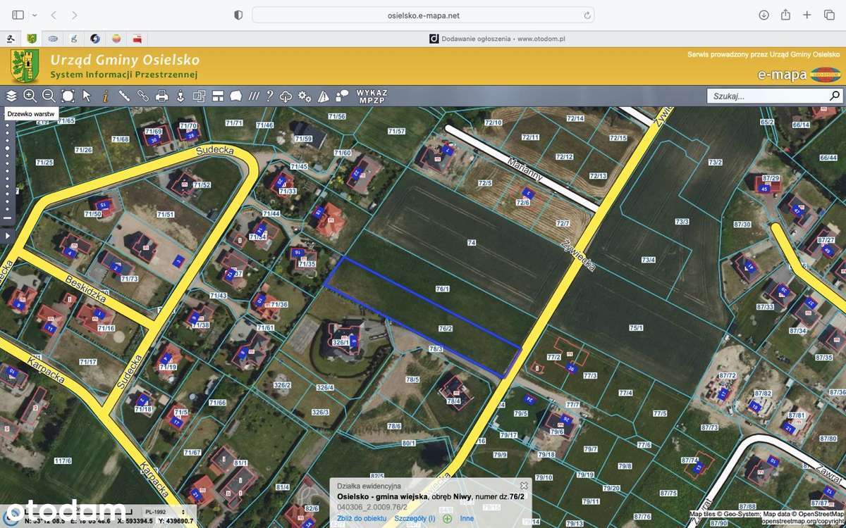 Działka budowlana Niwy ul. Żywiecka-1