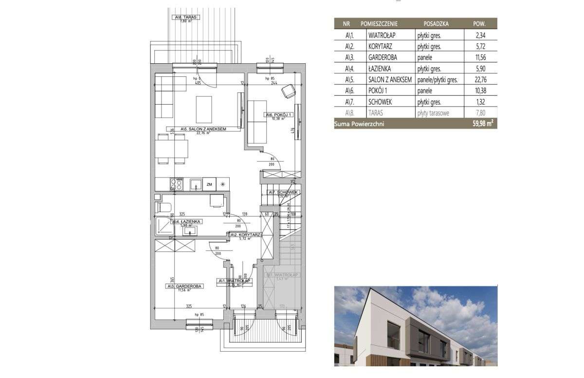 3 pokoje z ogrodem - Nowoczesna Architektura - Pełny obrazek: 5/6