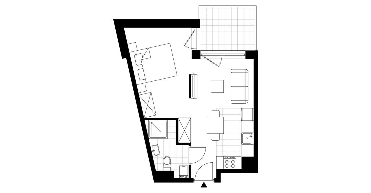 1-pokojowe mieszkanie 32m2 + balkon Bez Prowizji - Pełny obrazek: 3/8