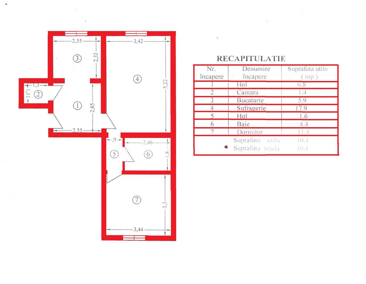2 cam, 50 mp, parter, mobilat, utilat, zona Policlinica Veche-8
