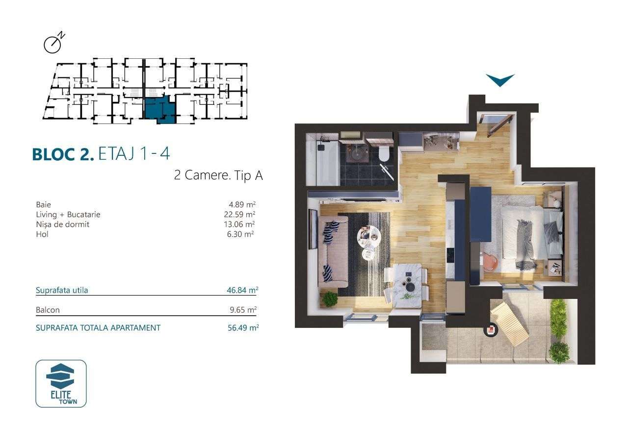 Apartament 2 camere | TORONTALULUI-2