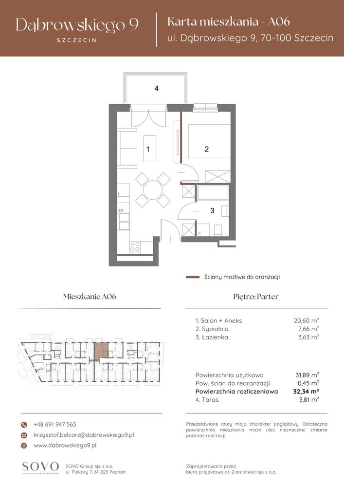 Dąbrowskiego 9 | mieszkanie 1-pok. | A6 - Pełny obrazek: 2/7