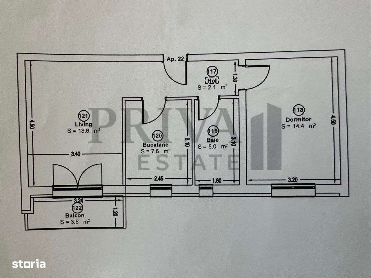 Apartament 2 camere, 52 mp, Giroc/Braytim-14