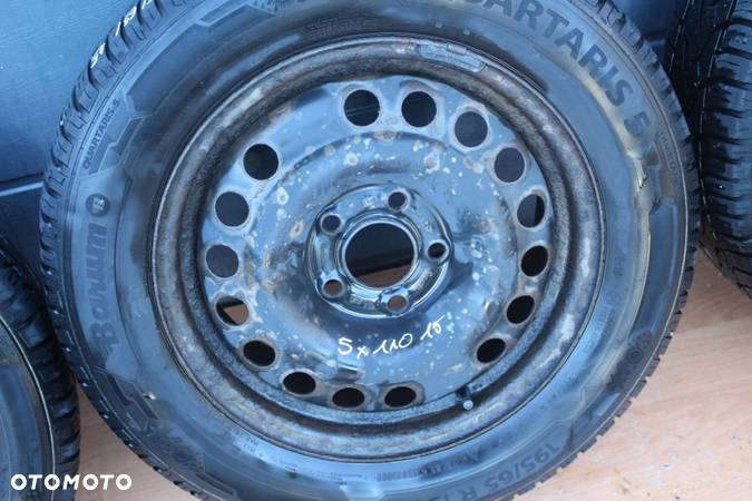 KOŁA FELGI STALOWE OPONY ZIMOWE BARUM 195/65 R15 OPEL 5x110 ET49 - 5