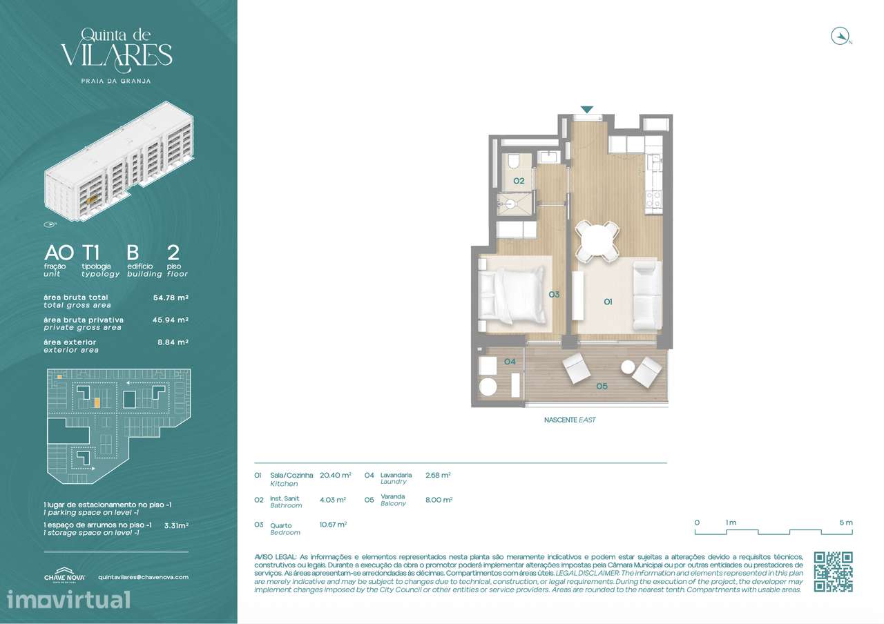 Apartamento T1 Arcozelo a 1.3km Praia Granja Condominio Fechado-11