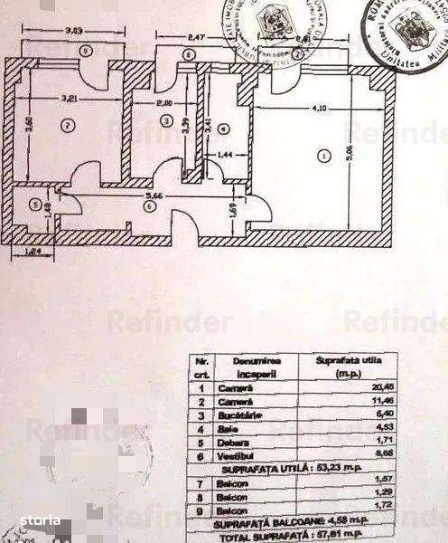 Apartament 2 camere 58 mp | decomandat | vedere pe fata | nemobilat |-7