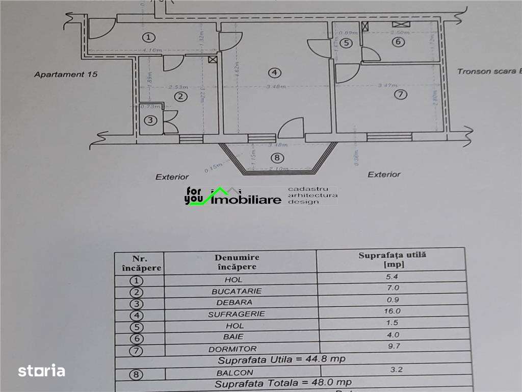 NORD - 22 decembrie, Apartament 2 cam, etaj 3, bucatarie mare, an 1980-1
